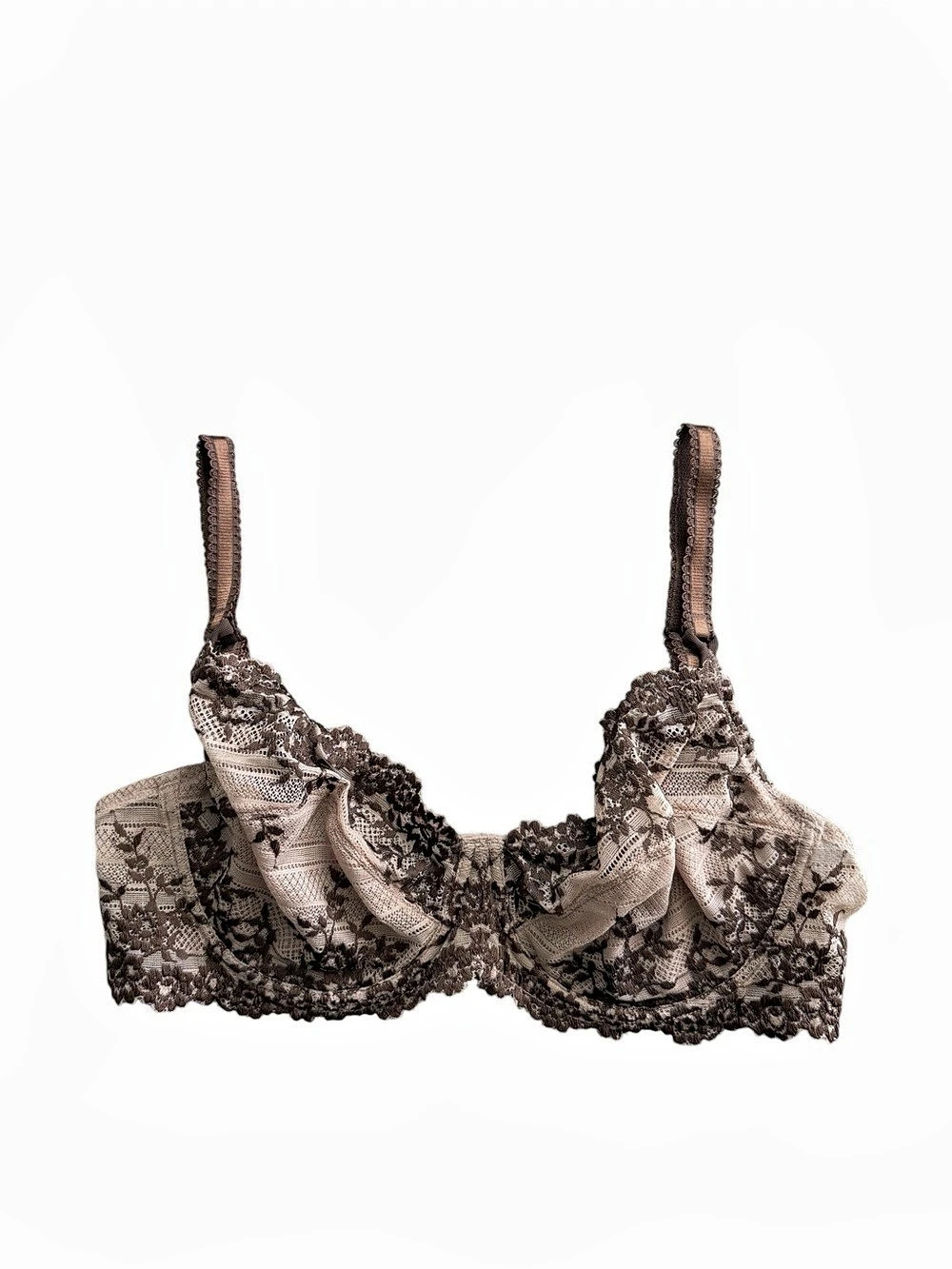 Wacoal 65191 Women's Embrace Lace Underwire Embroidered Soft Cup Bra Brown 38C